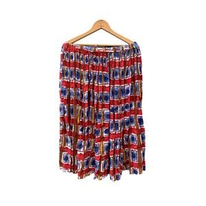 Batik Pattern Squares Blue Red White Le Mieux Petites One Size Elastic Waist